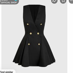 Elegant Black Mini Dress with Gold Accents